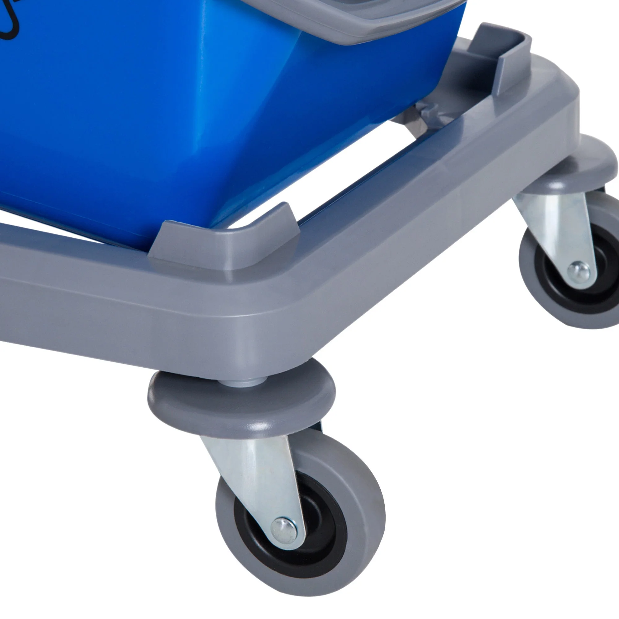 Cleaning Trolley 2 Buckets 4 Wheels Metal/PP Blue/Red - Image 8
