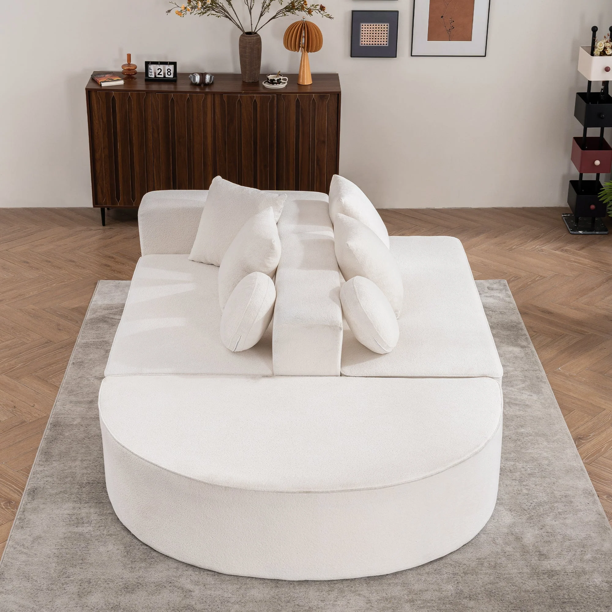Cloud Sofa Segmented Modular No Assembly - Chenille Fabric - Image 9