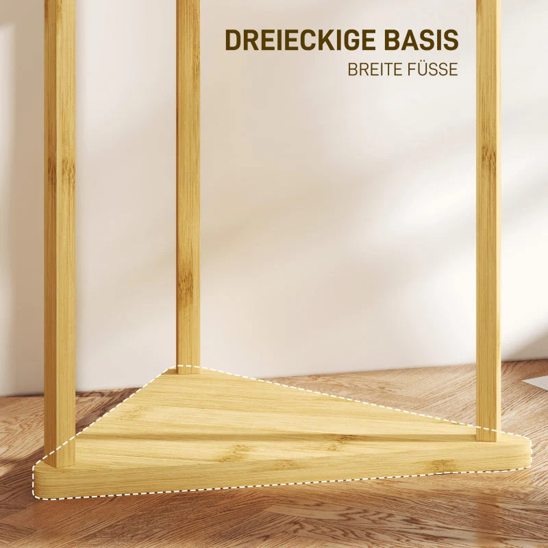 Coat Rack, 8 Hooks, 3 Tiers, Bamboo, Natural - Image 6