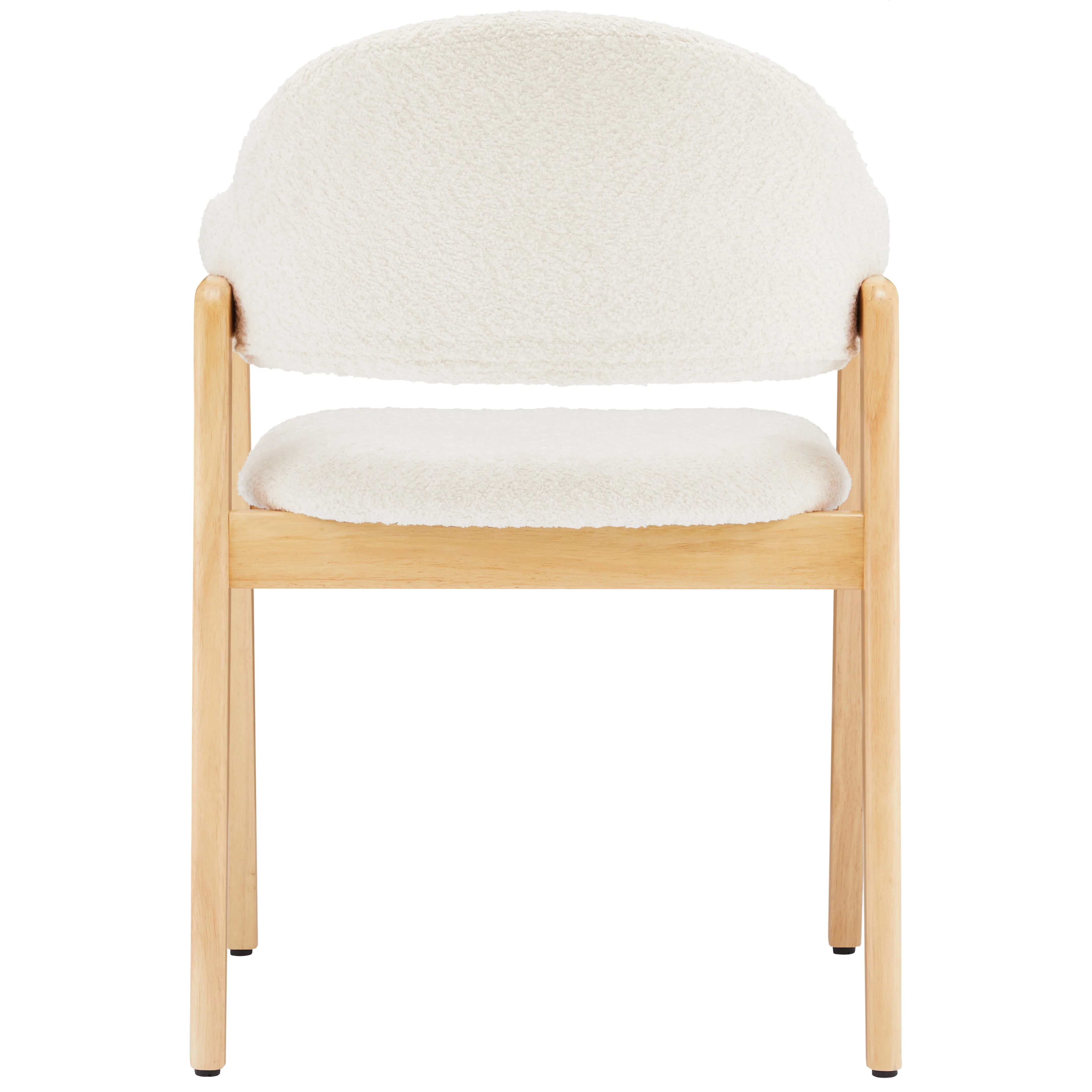 Cocktail Chairs Set of 6 Curved Backrest Teddy - White - Image 8