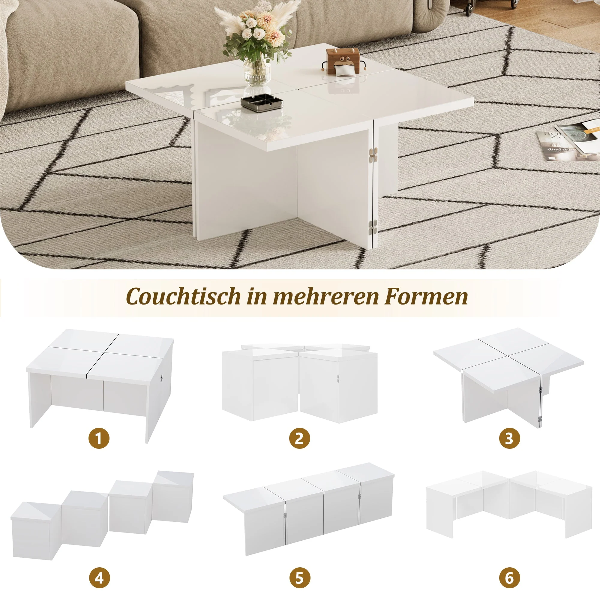 Coffee Table, DIY High Gloss Free Combination - Image 3