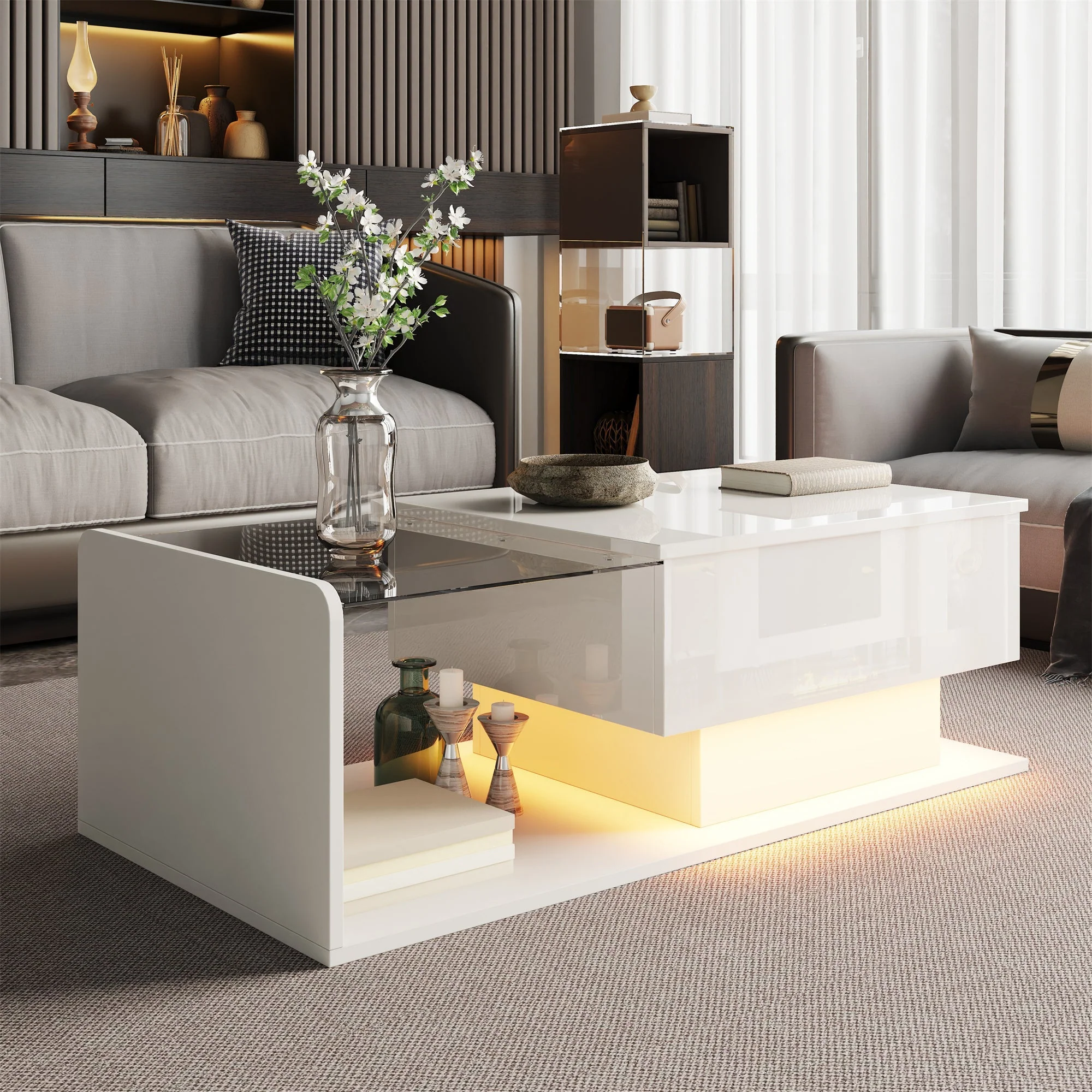 Coffee Table, High-Gloss White - Image 2