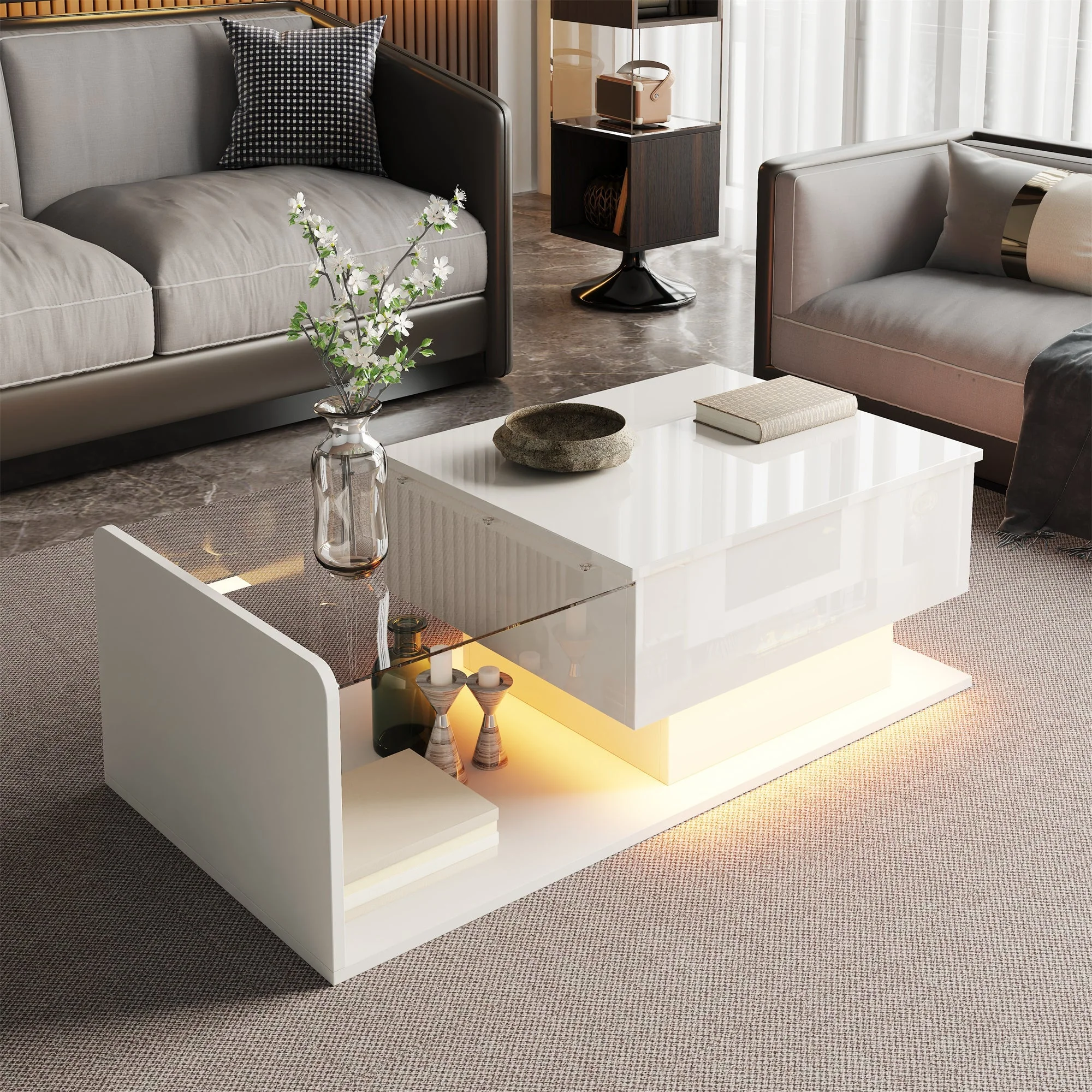 Coffee Table, High-Gloss White - Image 3