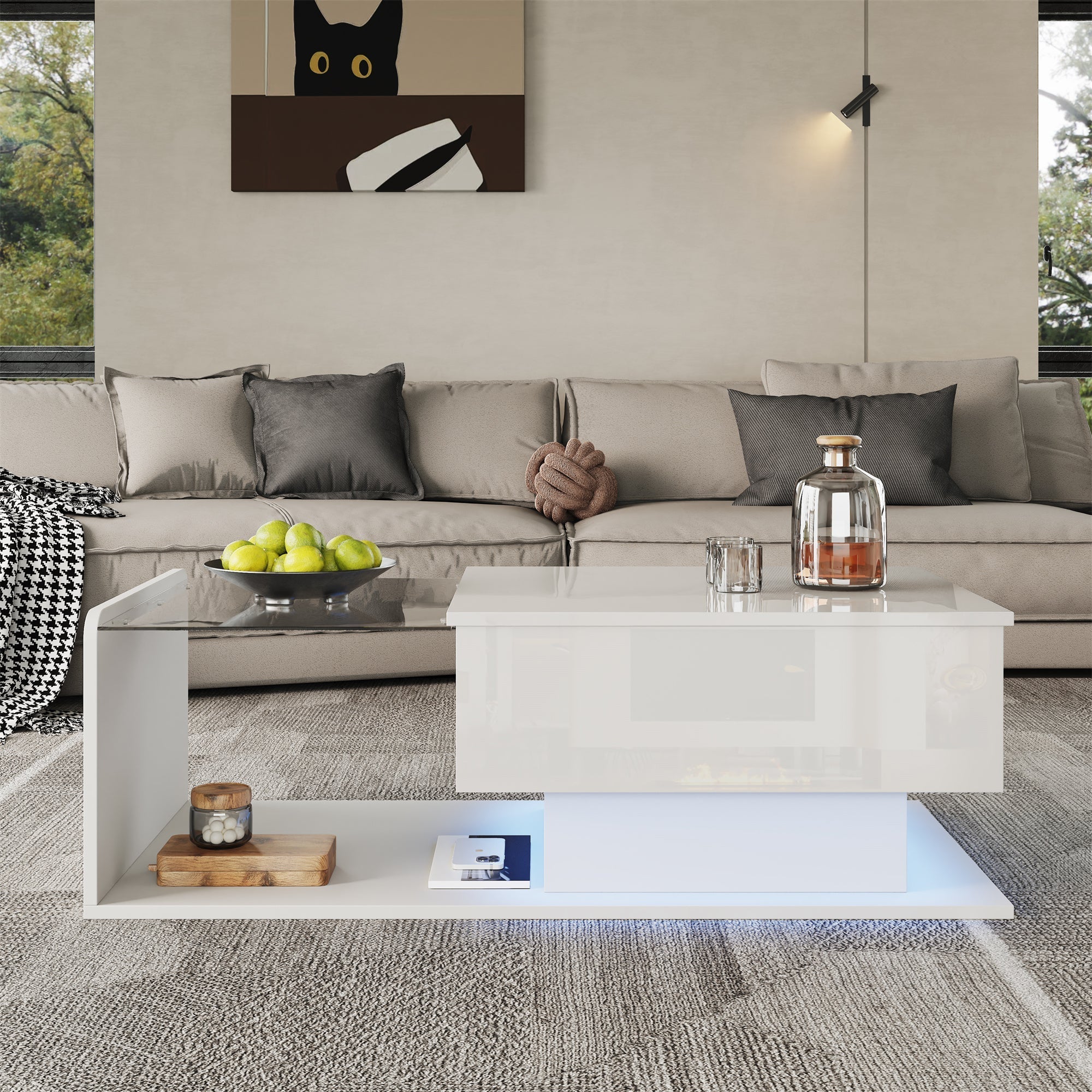 Coffee Table, High-Gloss White - Image 7