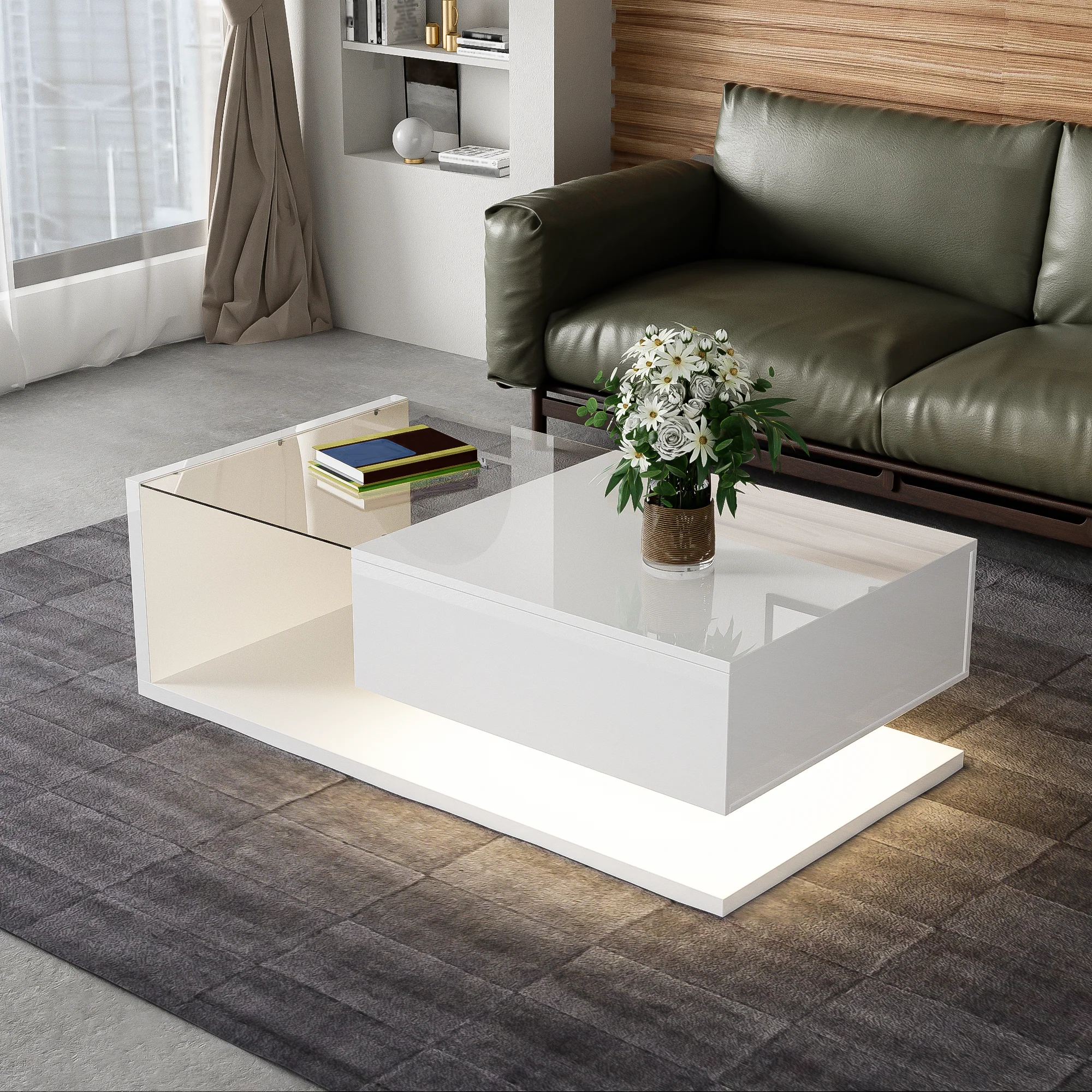 Coffee Table, High-Gloss White - Image 9