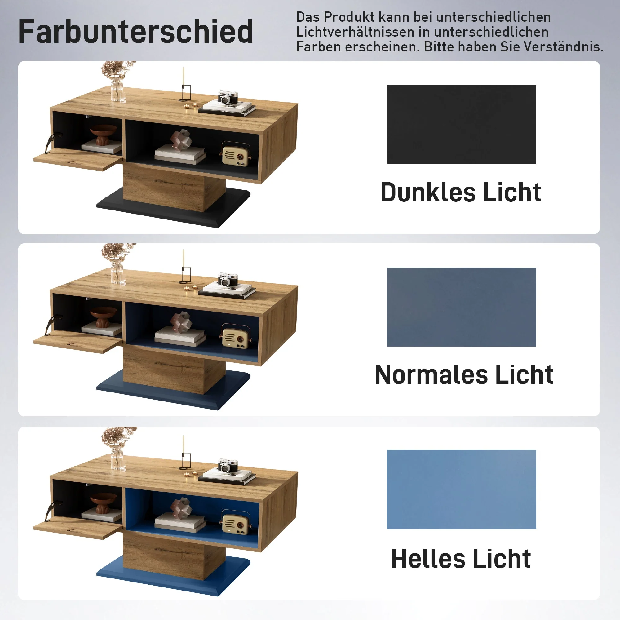 Coffee Table Modern Double-Sided Storage Large Shelf - Image 10