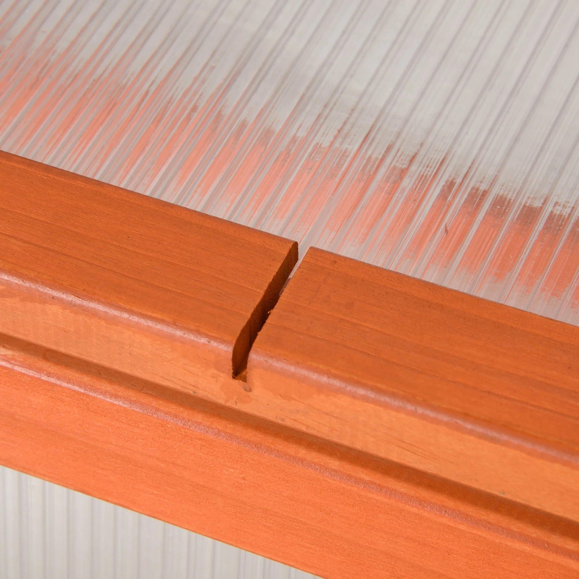 Cold Frame Greenhouse, Weatherproof Wood & Polycarbonate, Orange - Image 8