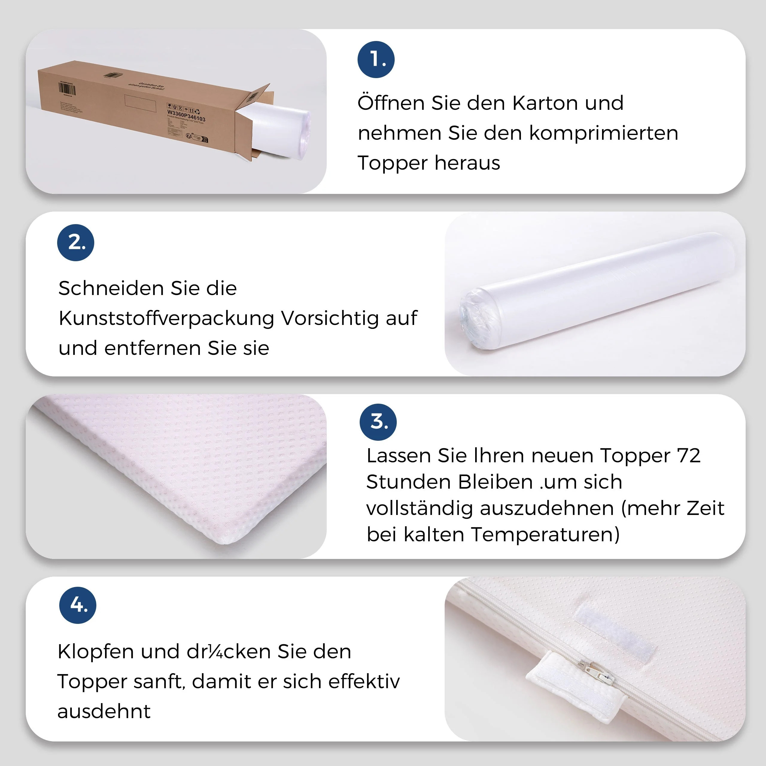 Comfortable Mattress H3 Medium Strength Washable 180x200cm, White/Orange Foam - Image 8