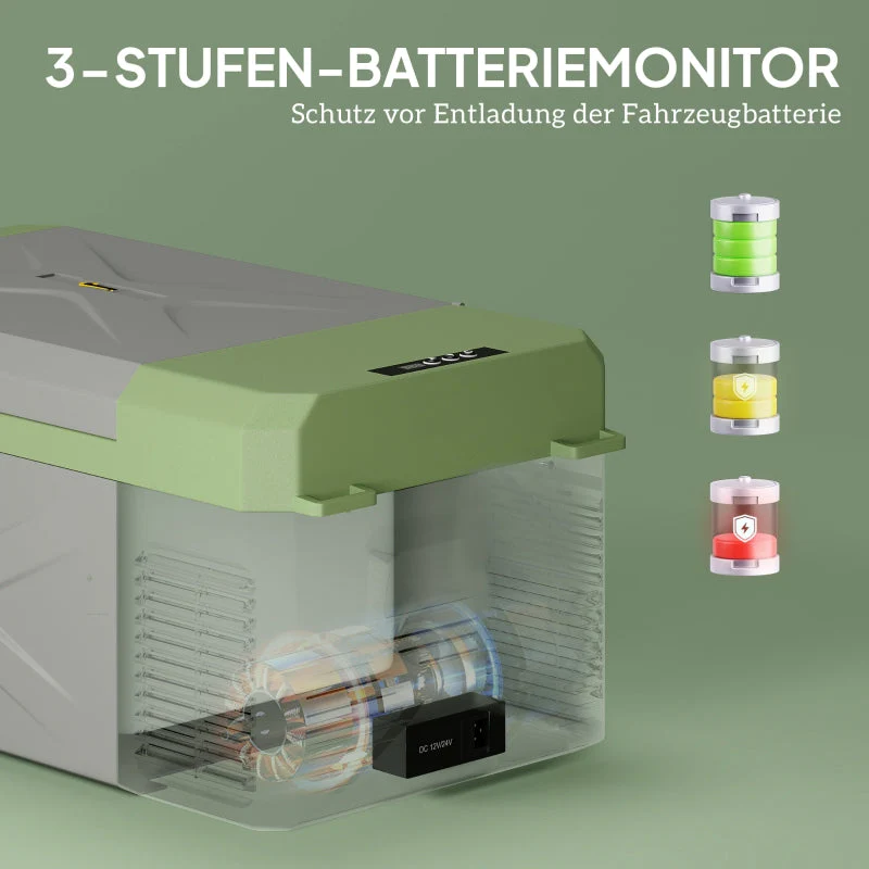 Compressor Cooler Box 16.3L Electric Mini Fridge 12/220V, Grey+Green - Image 6