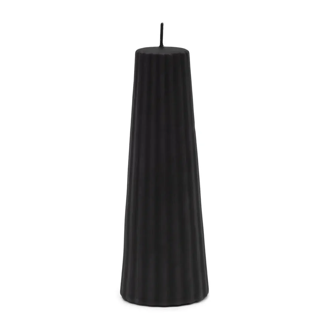 Cone Ridged Candle black 7x20