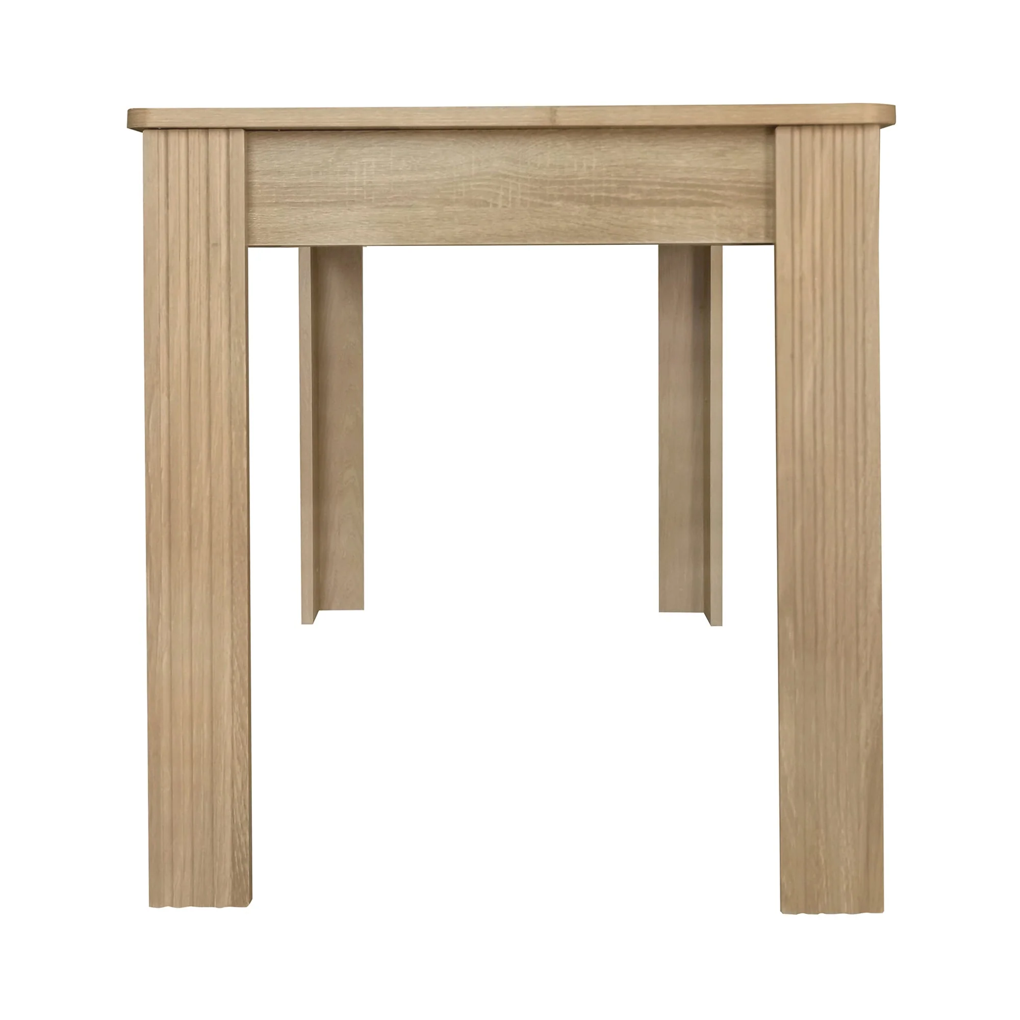 Contemporary Dining Table, Rectangular 4-Leg Sturdy Coffee and Leisure Table, Oak Wood - Image 9