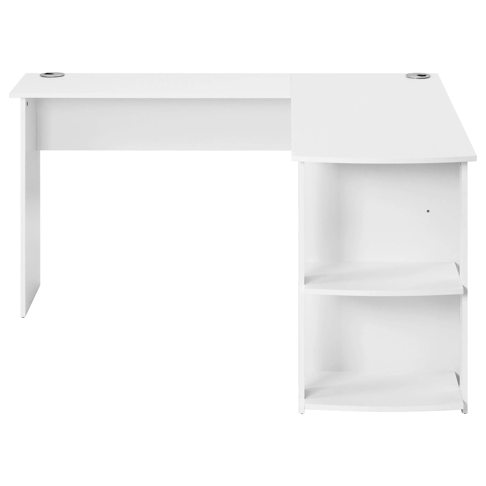 Corner Desk 140cm L-shaped with 2 Shelves, White - Image 11