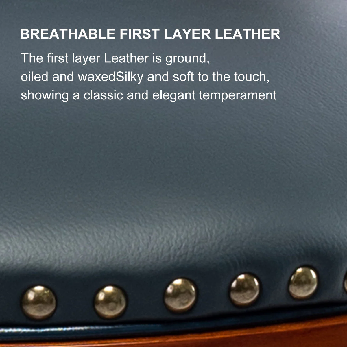 Cow Top Leather Wooden Bar Stools, 360 Degree Swivel Bar Chair with Backs, Leather/Wood - Image 7