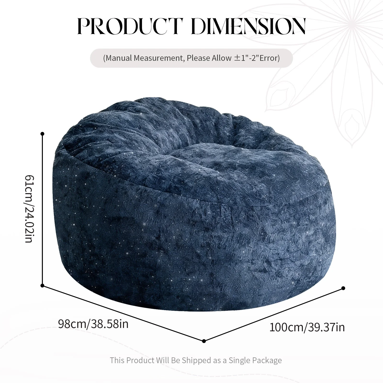 Curved High-Back Bean Bag Chair with Full-Body Contour Support - Image 2