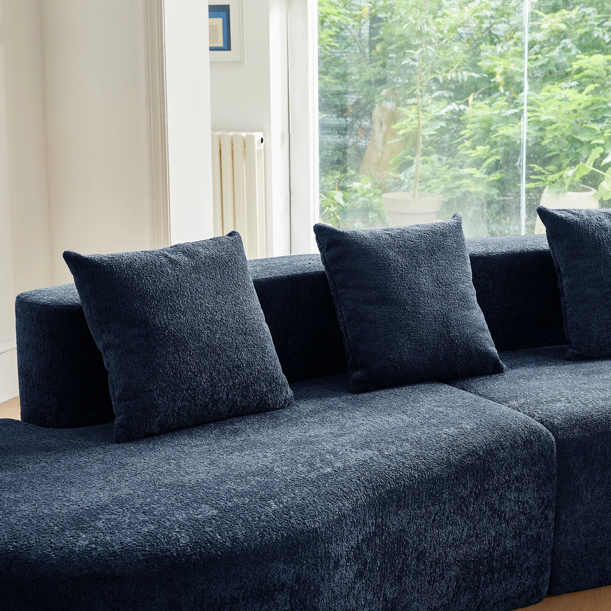 Curved Sectional Sofa 3-Seater Modern - Image 10