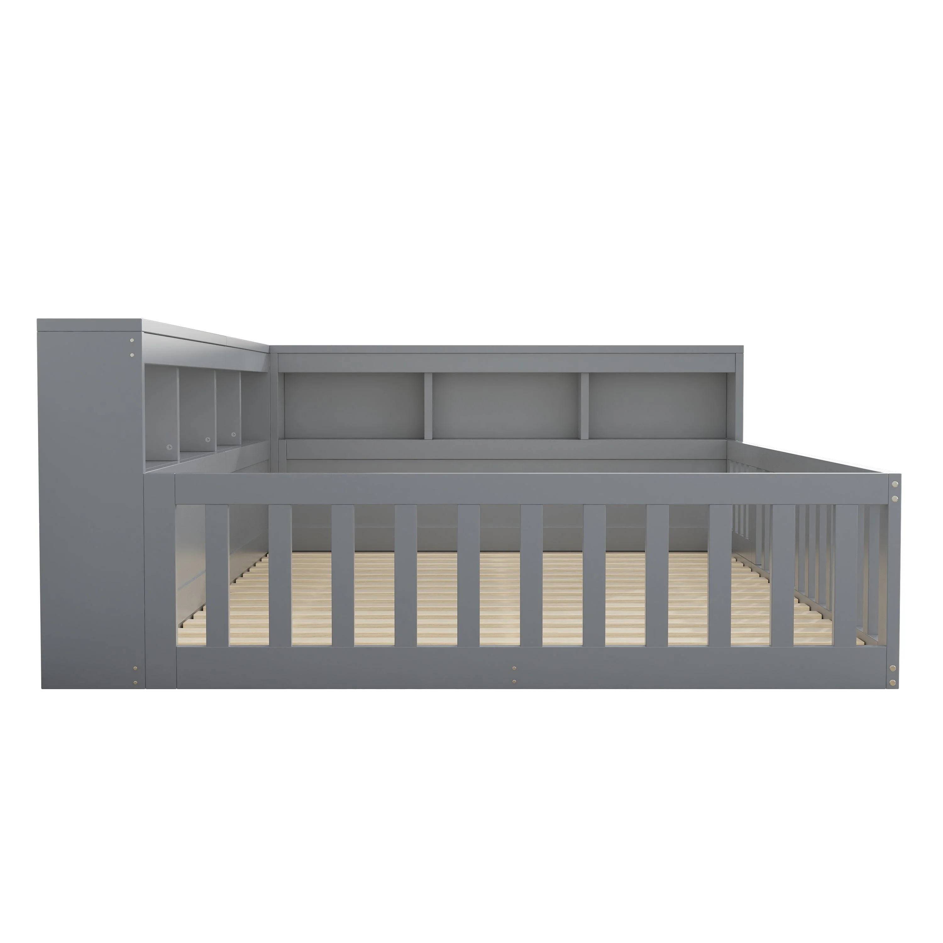 Daybed with Storage and USB Charging Port, 140x200cm, Grey Chipboard - Image 10