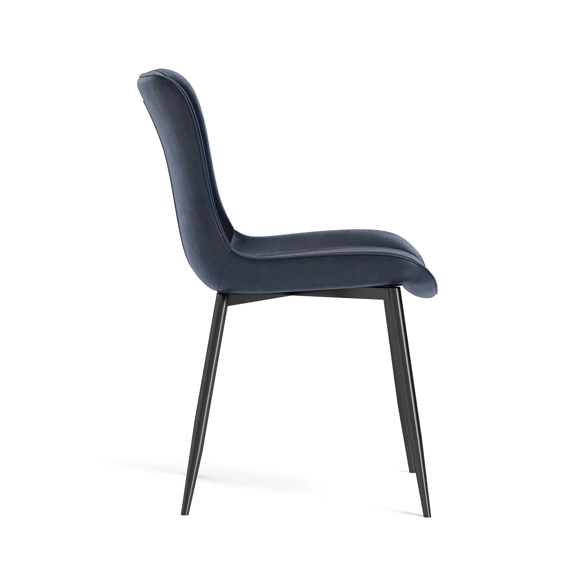 Dining Chairs Set of 2 Armchairs Faux Leather - Blue - Image 6