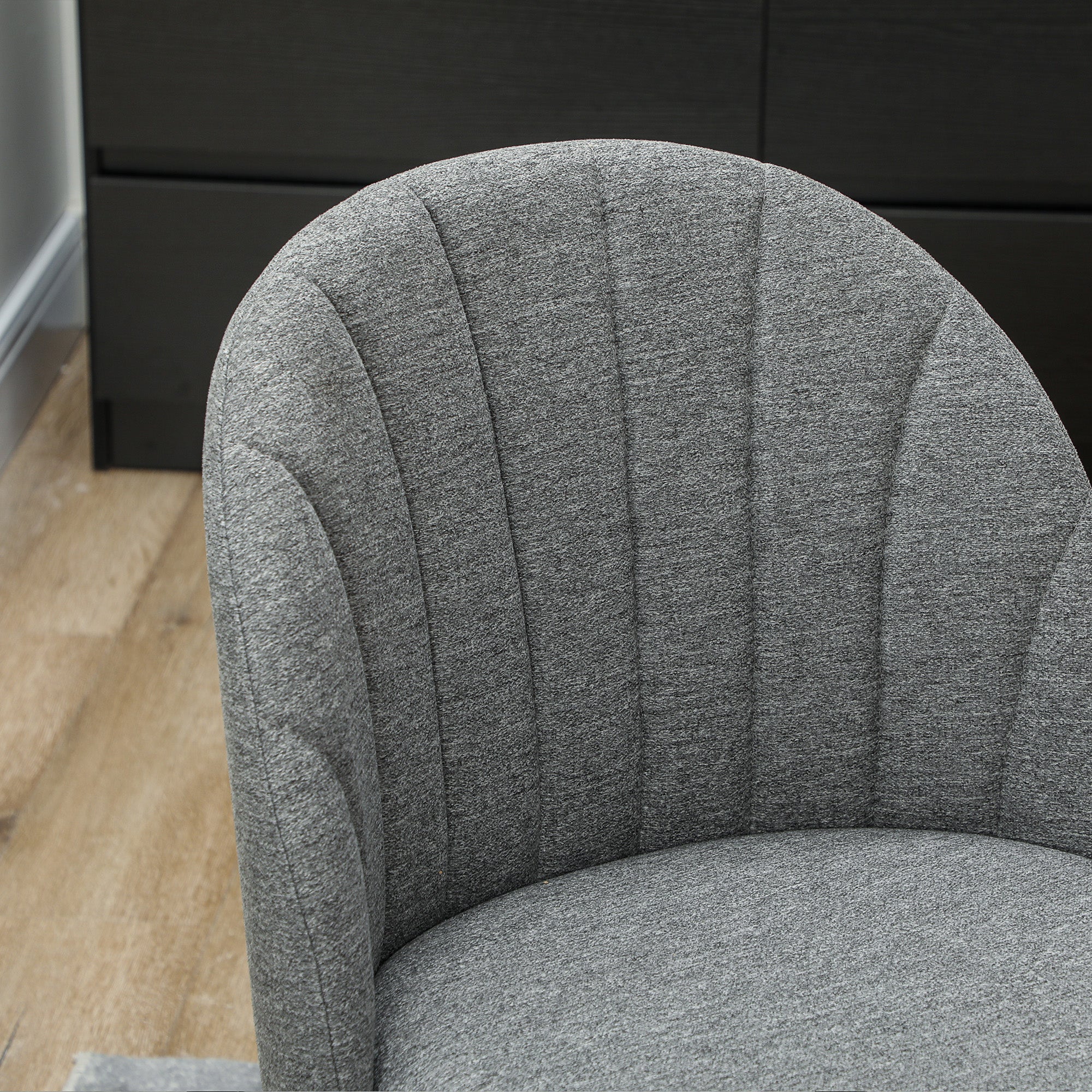Dining Chairs Set of 2, Modern Upholstered Shell Back Metal Legs Padded Seat, Grey - Image 7