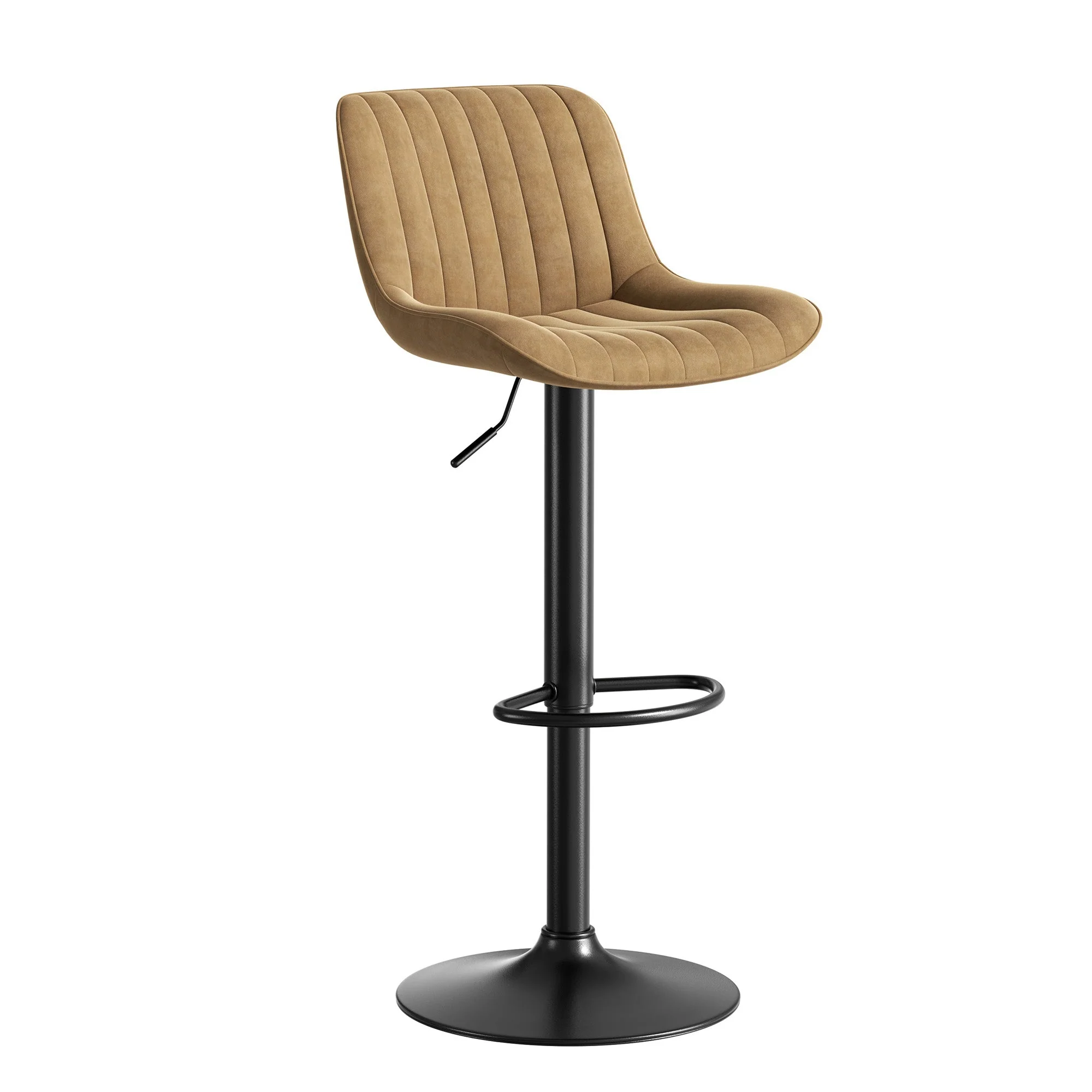 Dining Room Bar Stool Swivel Chairs, Set of 2, Height Adjustable, 360° Swivel, Velvet - Image 3
