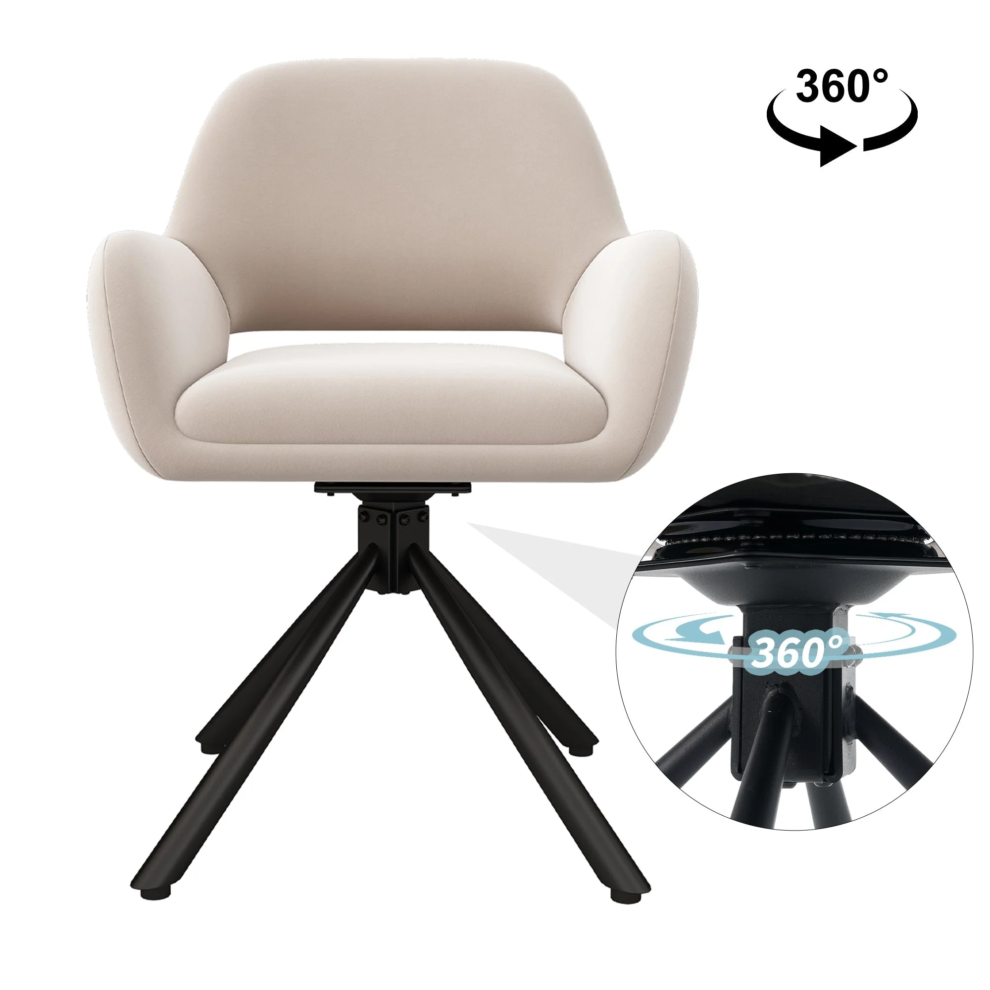 Dining Room Set with Extendable Storage Table and 4 Velvet Chairs, White - Image 9