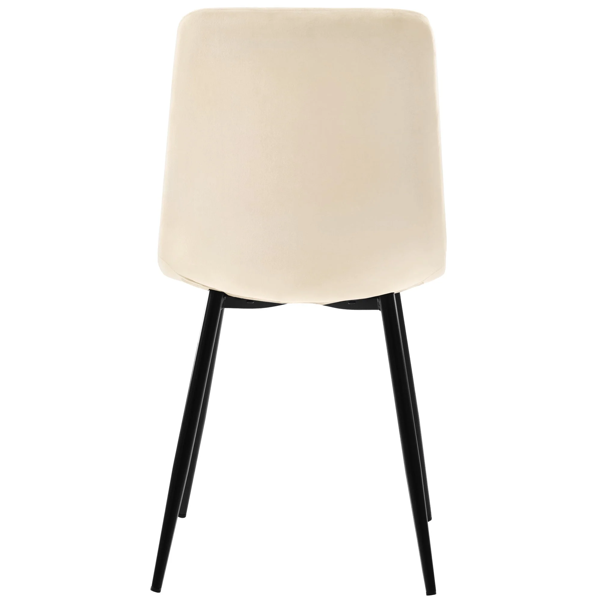 Dining Set 5-Piece 117cm Rectangular Modern Table Beige Velvet Gold Legs - Image 10
