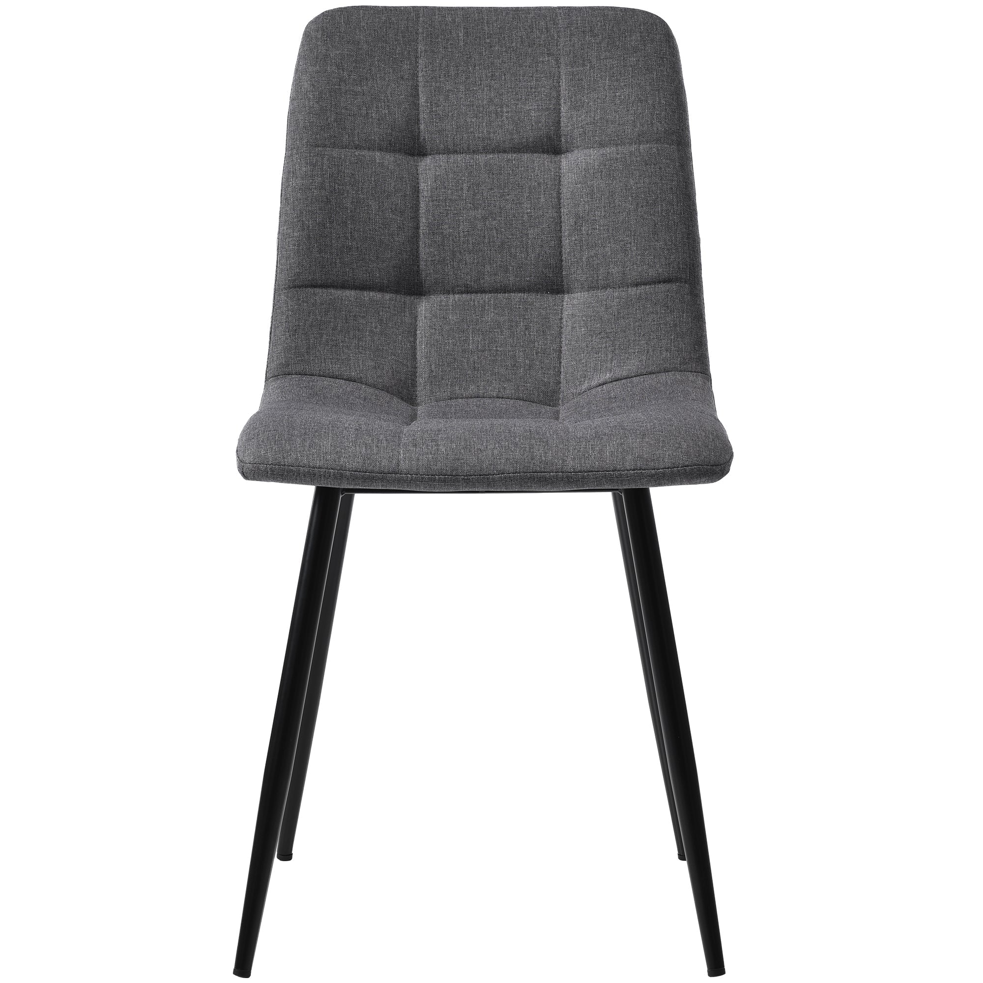 Dining Set 5-Piece Round 100cm Marble Top Black Metal Legs Grey Linen - Image 9