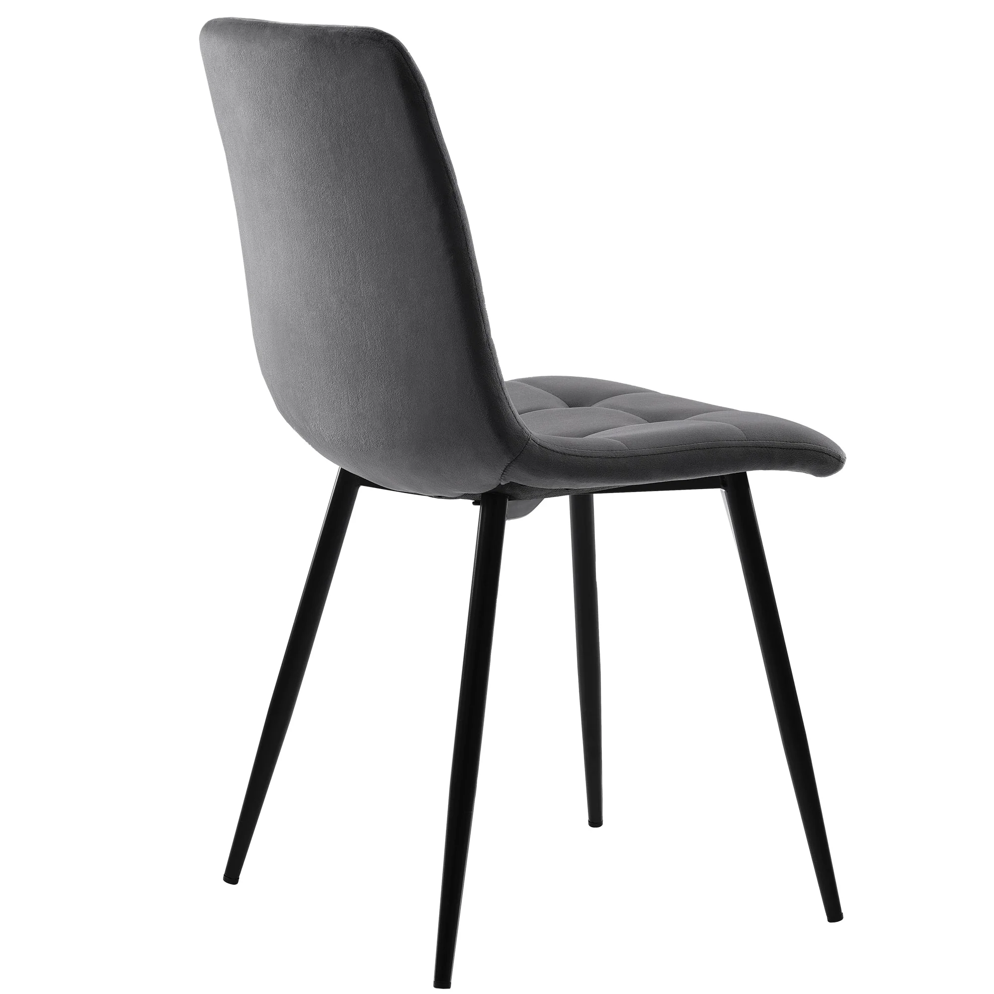 Dining Set 5-Piece Round 80cm Marble Top 4 Chairs - Grey Velvet - Image 8