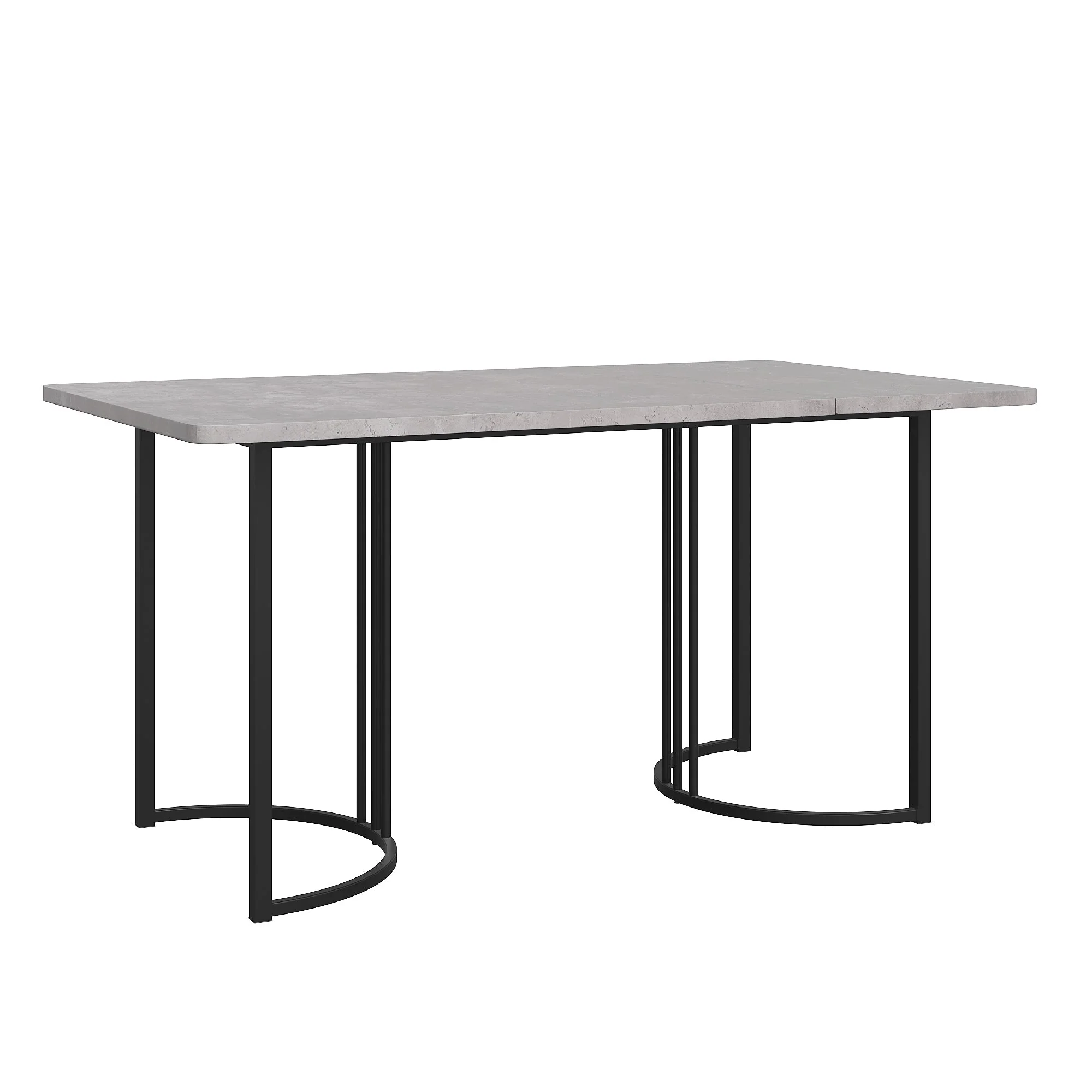 Dining Table 140x80cm Rectangular Kitchen Adjustable Legs Metal Frame Grey - Image 3