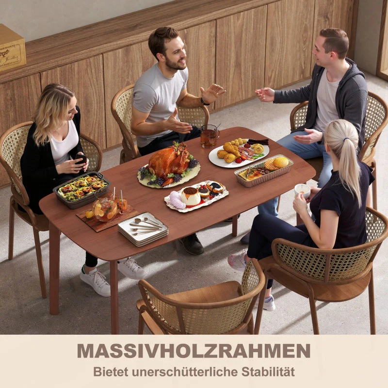 Dining Table, Country Style 150 x 80 cm, Brown Wood - Image 5