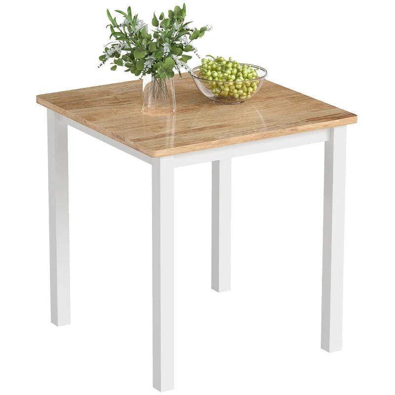 Dining Table for 4 People, Rubber Wood, Natural - Image 8