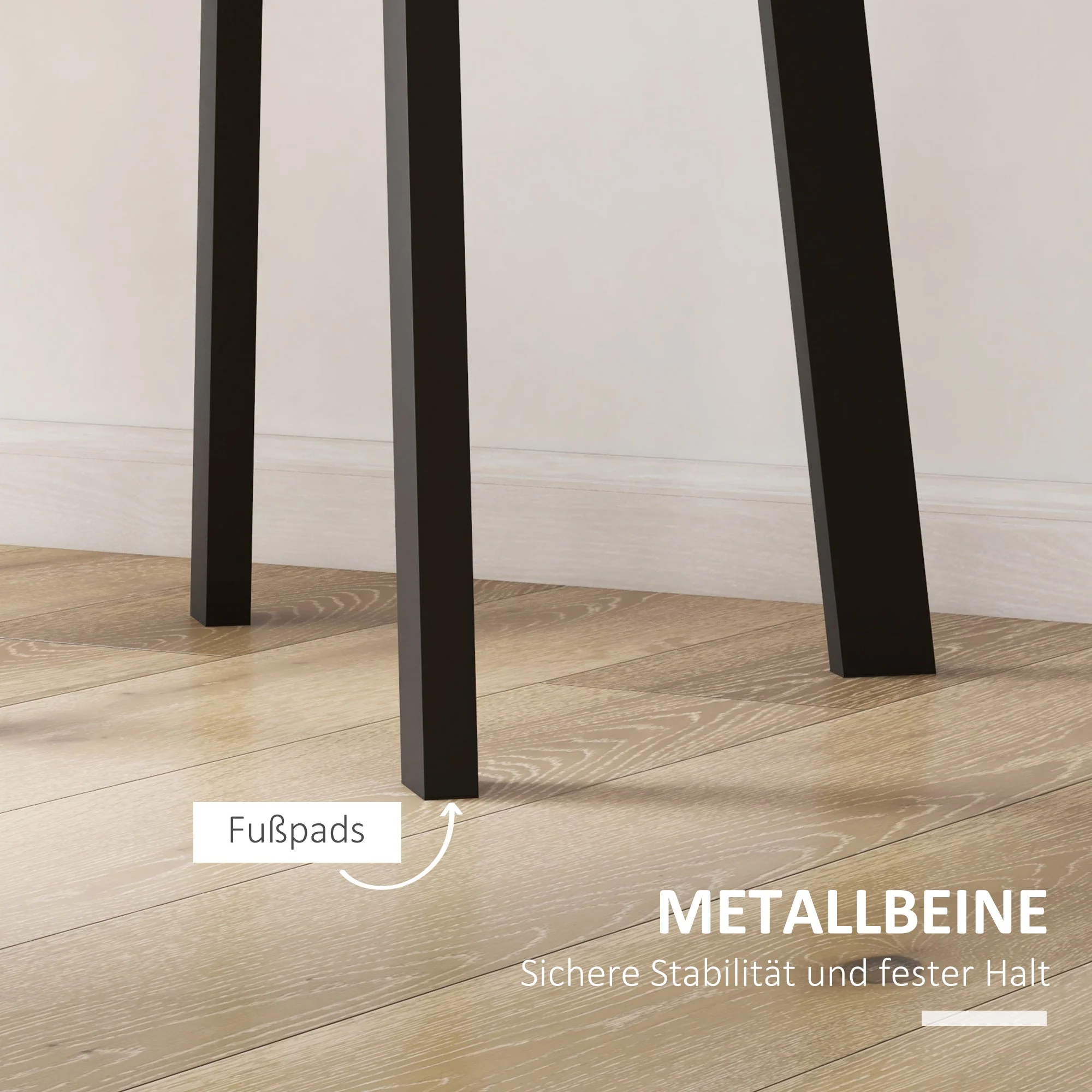 Dining Table Round Kitchen Side Table Angled Legs Modern Design, Black - Image 6