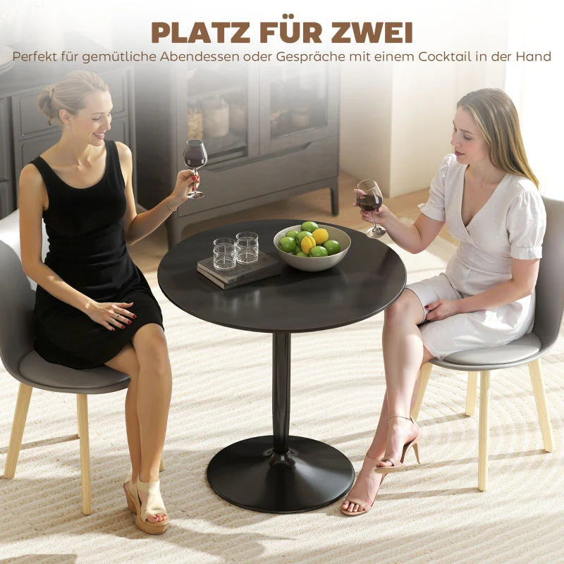 Dining Table Round Ø80 cm 2-Seater Non-Slip - Black - Image 5