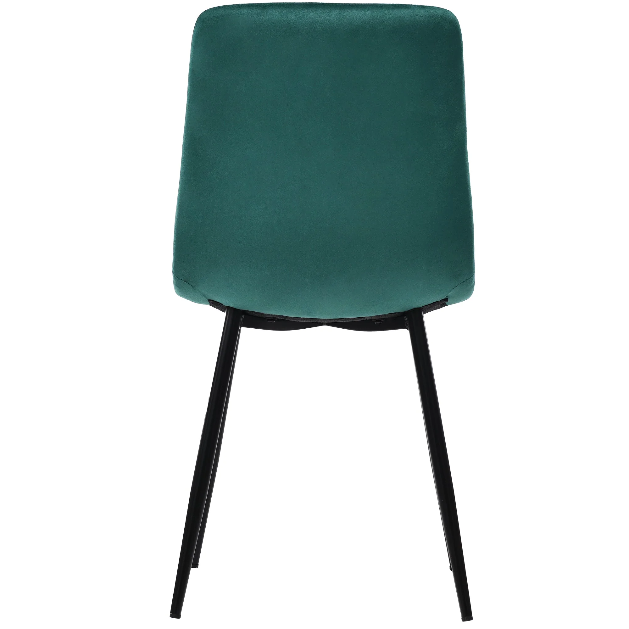 Dining Table Set 5-Piece Round 100cm Gold Metal Legs White MDF Green Velvet - Image 6