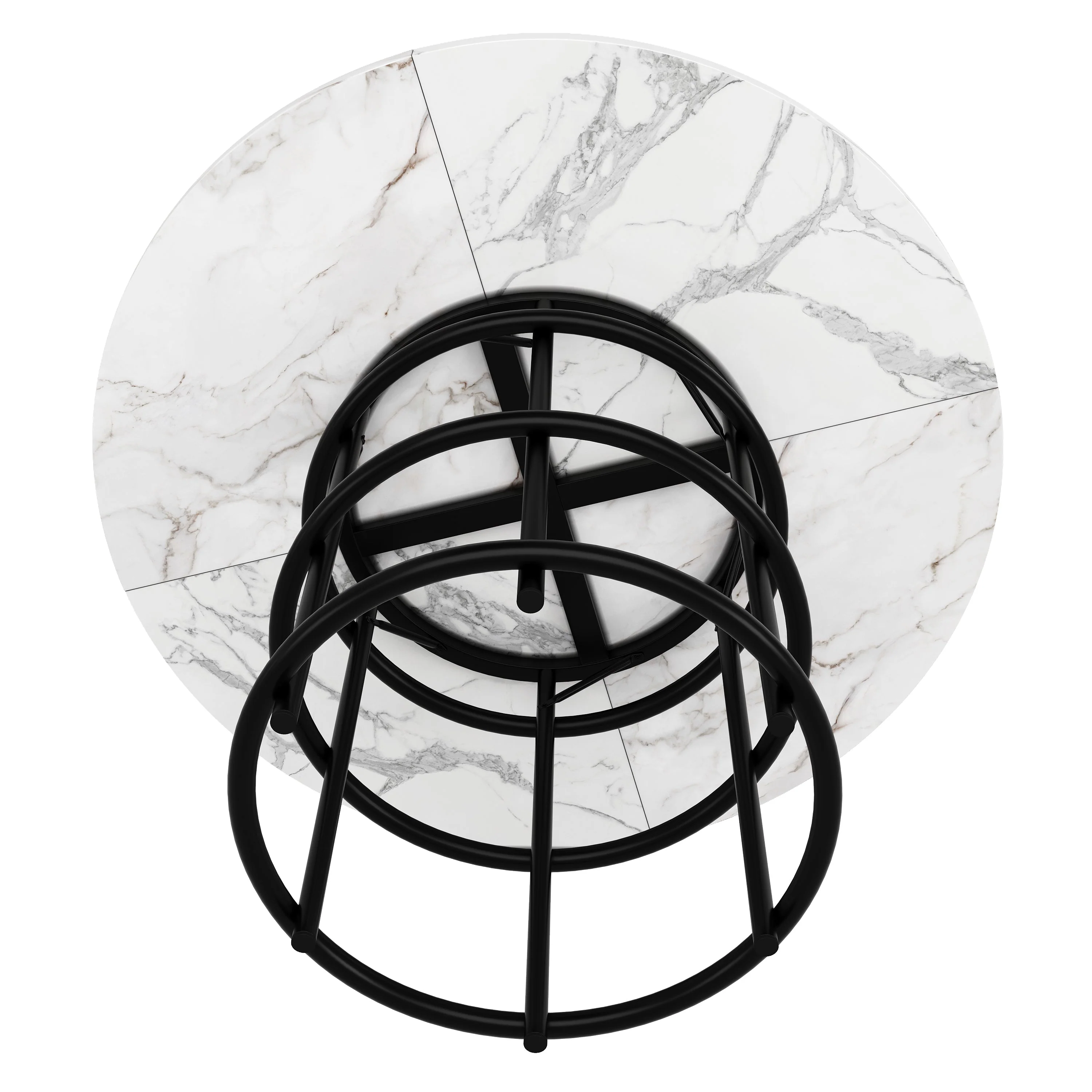 Dining Table Set 5-Piece Round 100cm White MDF/Grey Velvet - Image 8