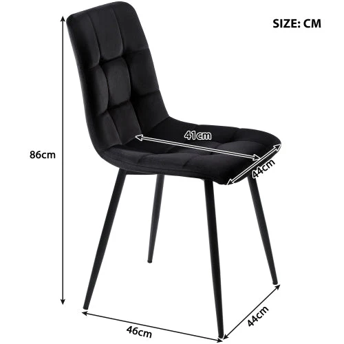 Dining Table Set, Round with Golden Metal Legs, White MDF Top, Black Velvet Chairs - Image 3