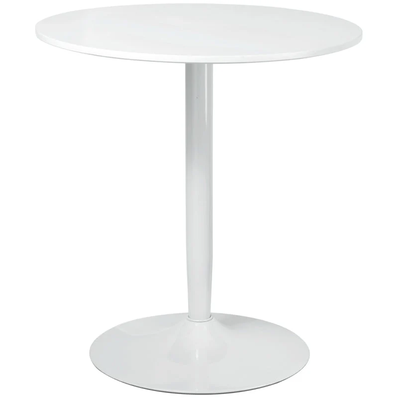 Dining Table, Two-Person Minimalistic 75H x Φ70cm, White - Image 2