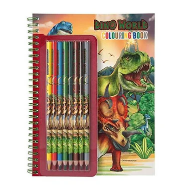 Dino World Colouring Book w/Colours