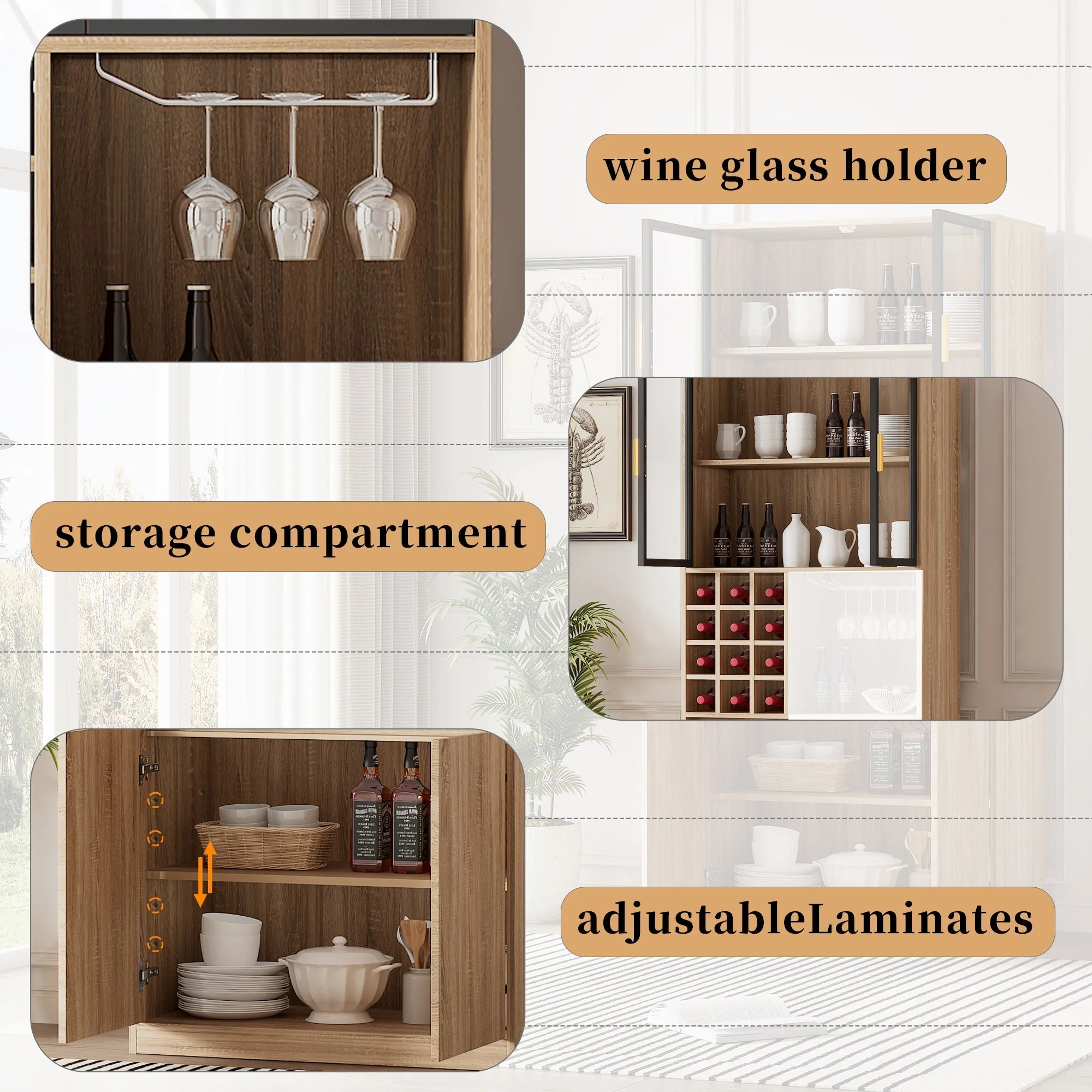 Display Cabinet with Glass Doors, Lighting - 180 cm - Image 7