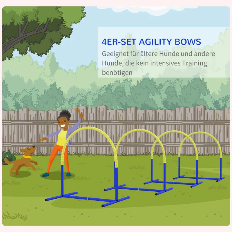 Dog Agility Set, 4-Piece Portable with Carrying Bag, PE & ABS Yellow - Image 6