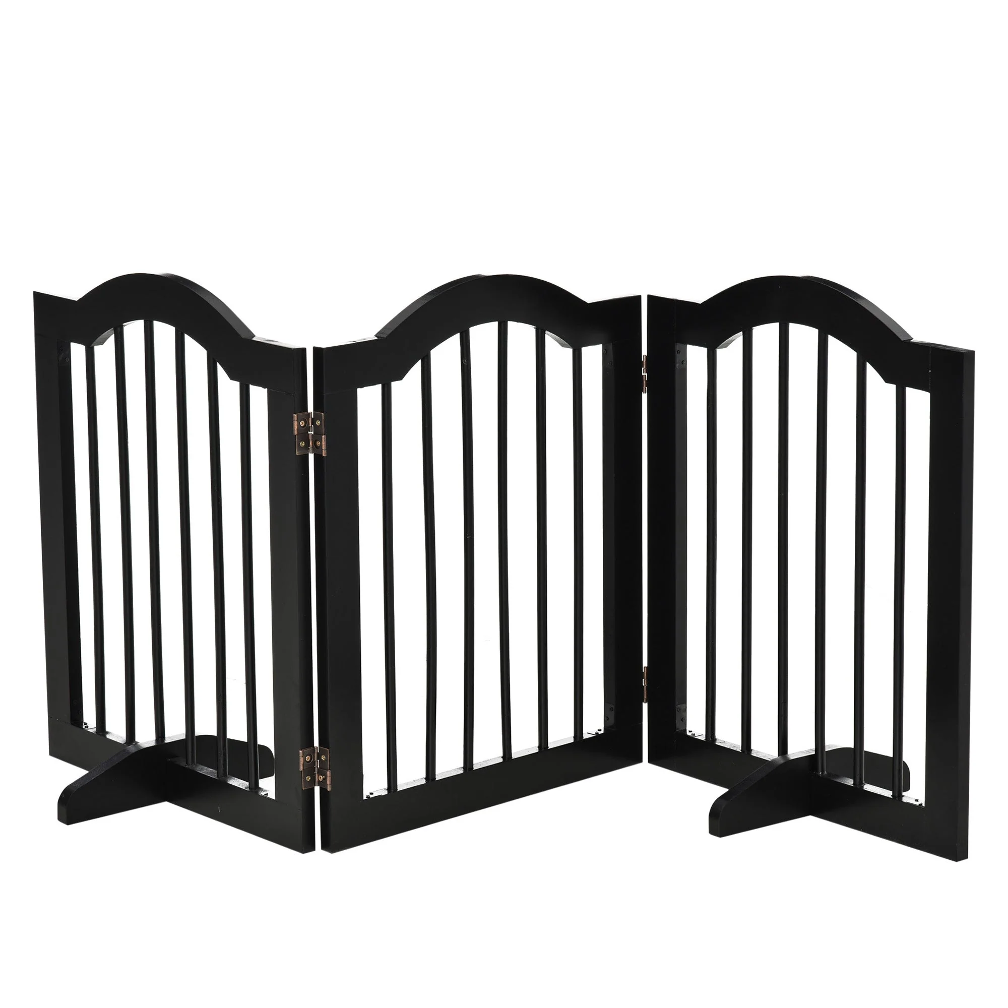 Dog Barrier, 3-Piece Foldable Gate with Support Feet, Black - Image 2