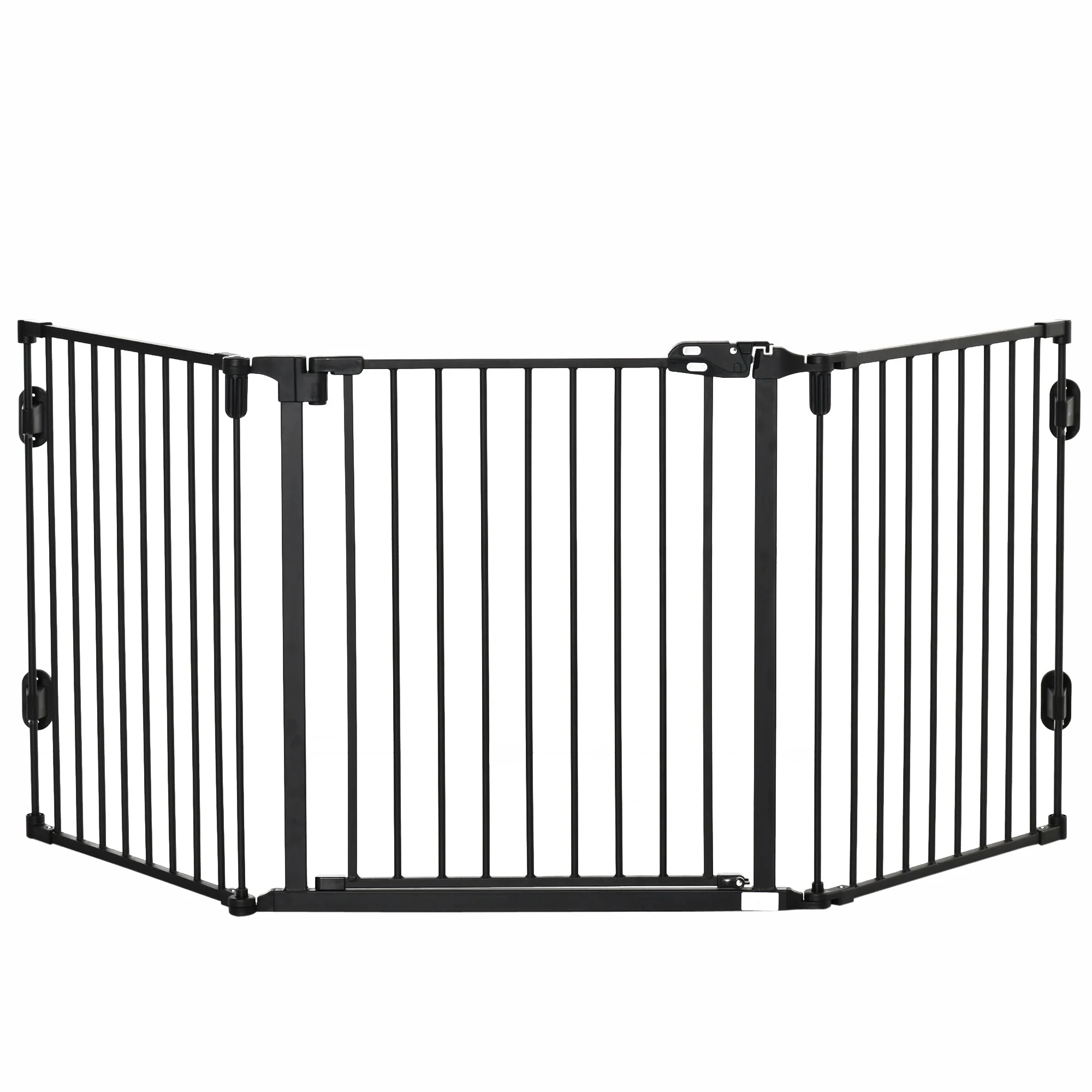 Dog Barrier, Automatic Door, Adjustable, Foldable, 3 Panels, Metal - Image 2