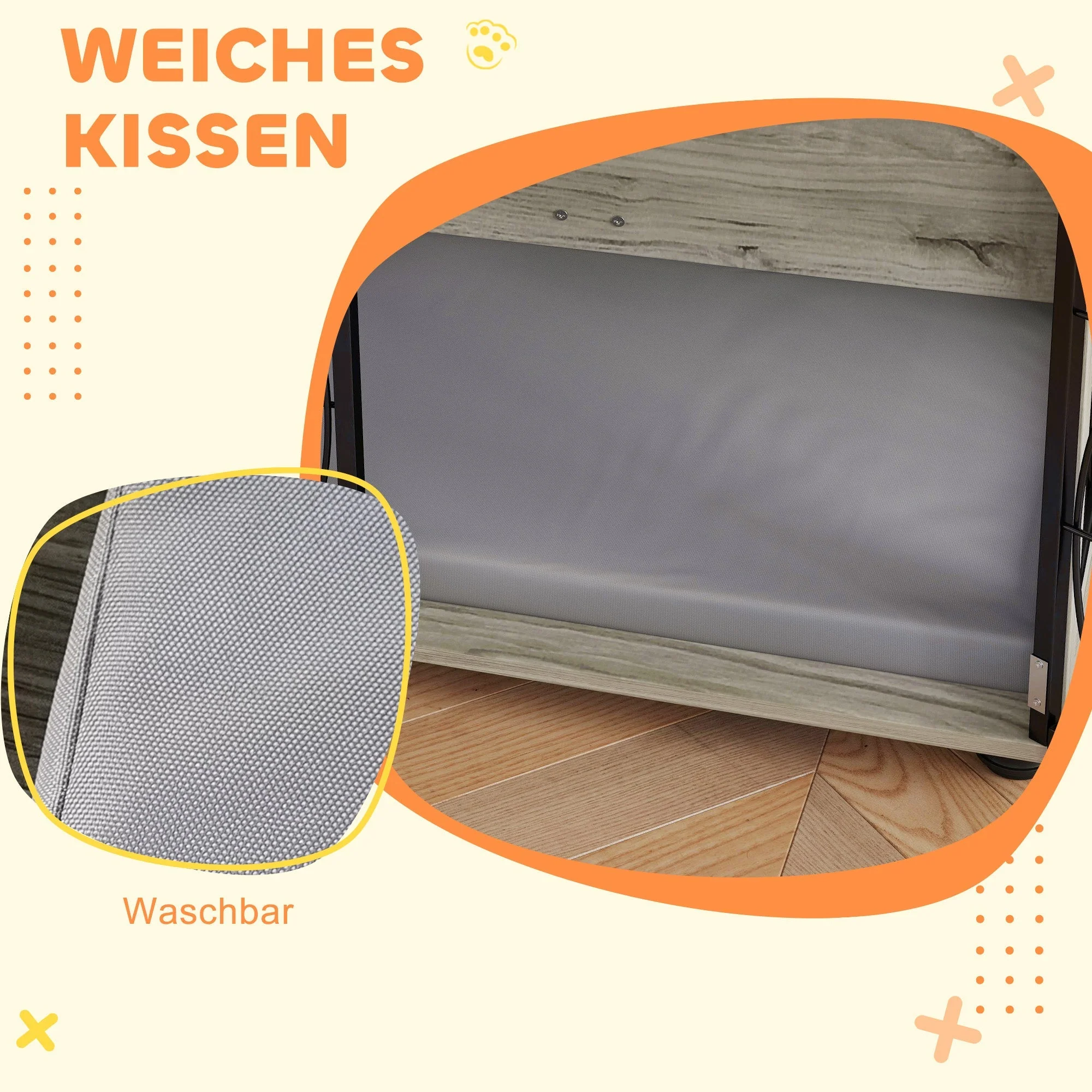Dog Cage, Kennel, Indoor Pet Crate with Cushion, Large, Gray - Image 6