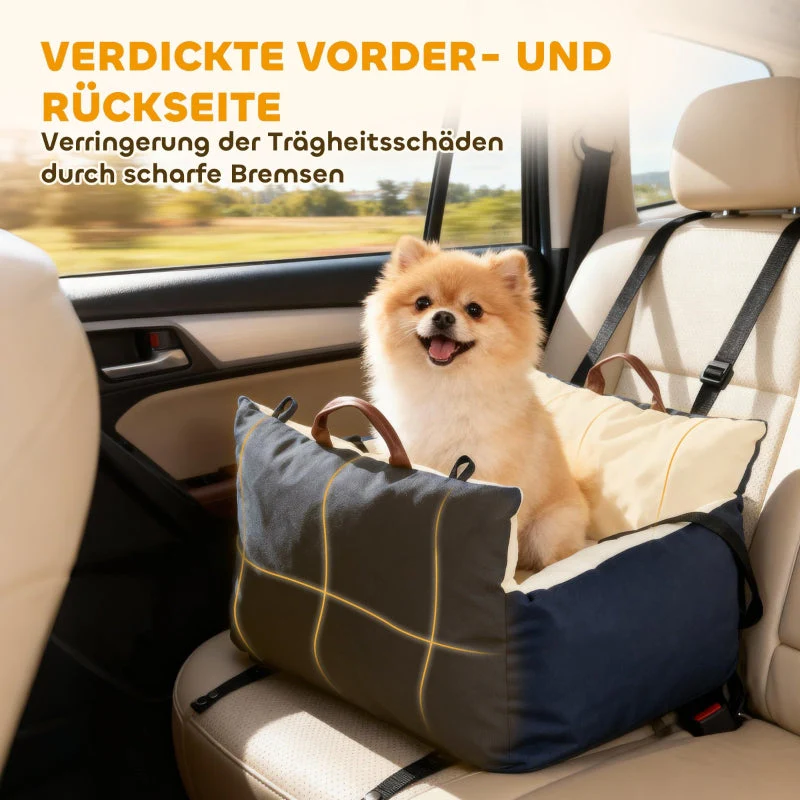 Dog Car Seat 2 Straps Washable Cover Under 5kg - Blue - Image 3