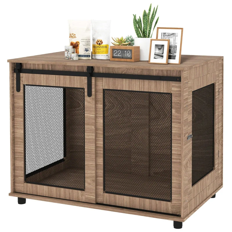 Dog Crate, Transport Box, Lockable, Light Brown - Image 2
