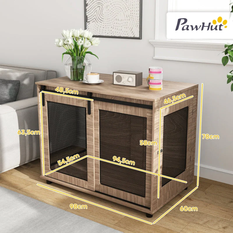 Dog Crate, Transport Box, Lockable, Light Brown - Image 3