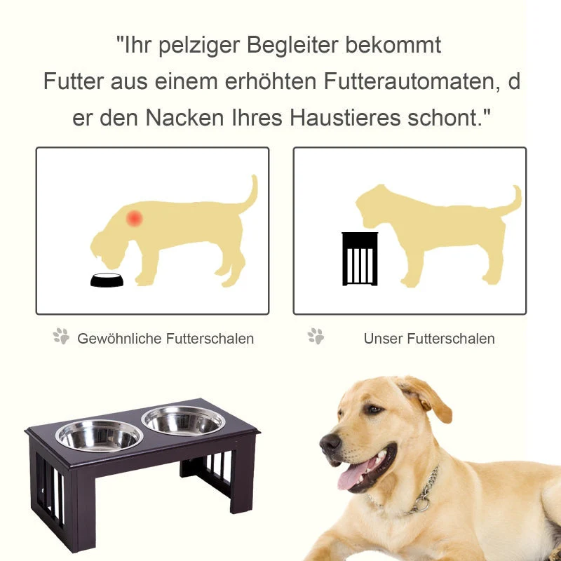 Dog Feeding Station, Non-Slip, 2 L Bowls, Grey - Image 4