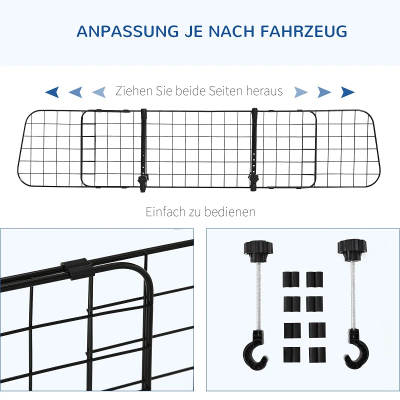 Dog Guard Car Safety Gate, Adjustable Width, Metal - Image 4