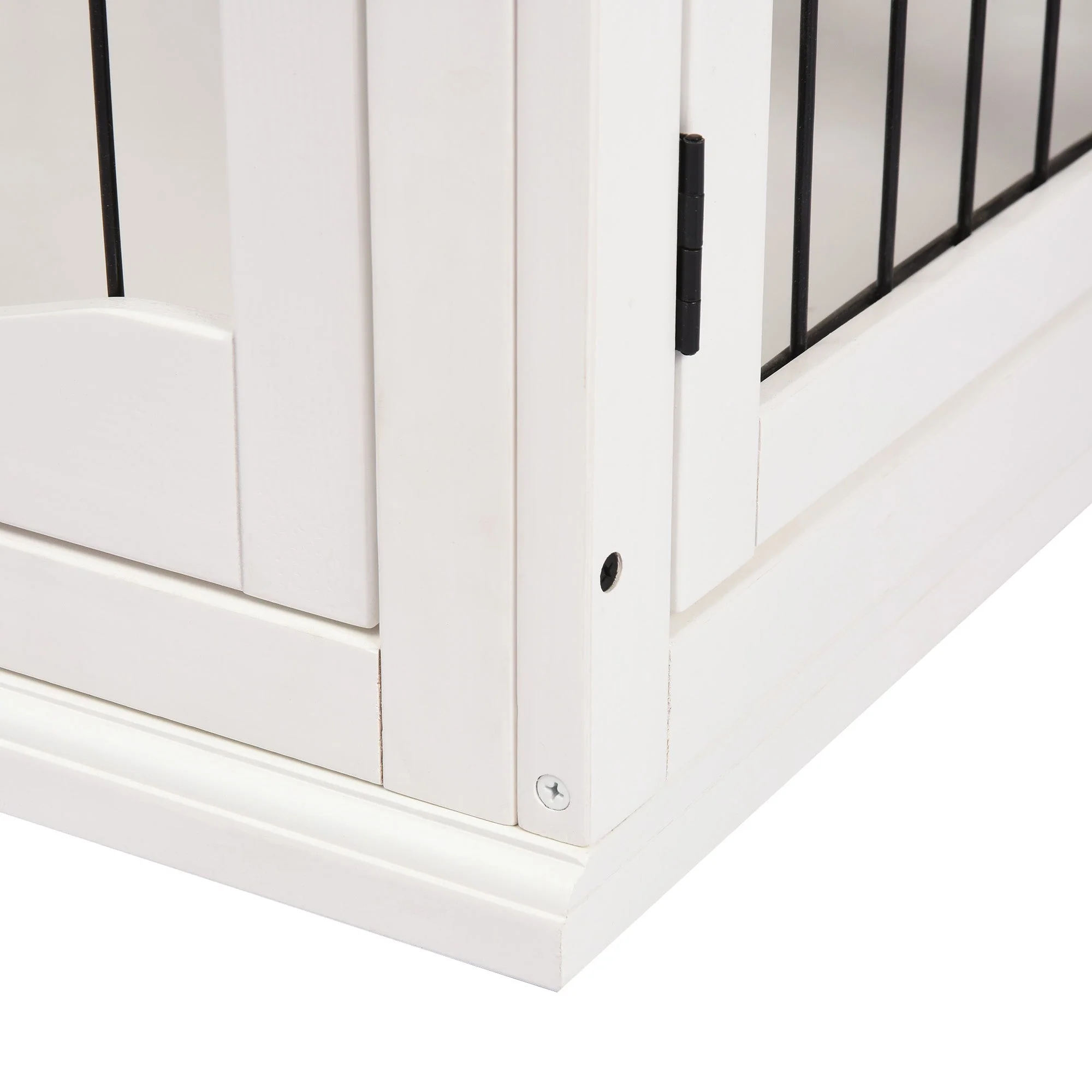 Dog House, Transport Box Small Animal Cage, MDF & Metal in White - Image 8