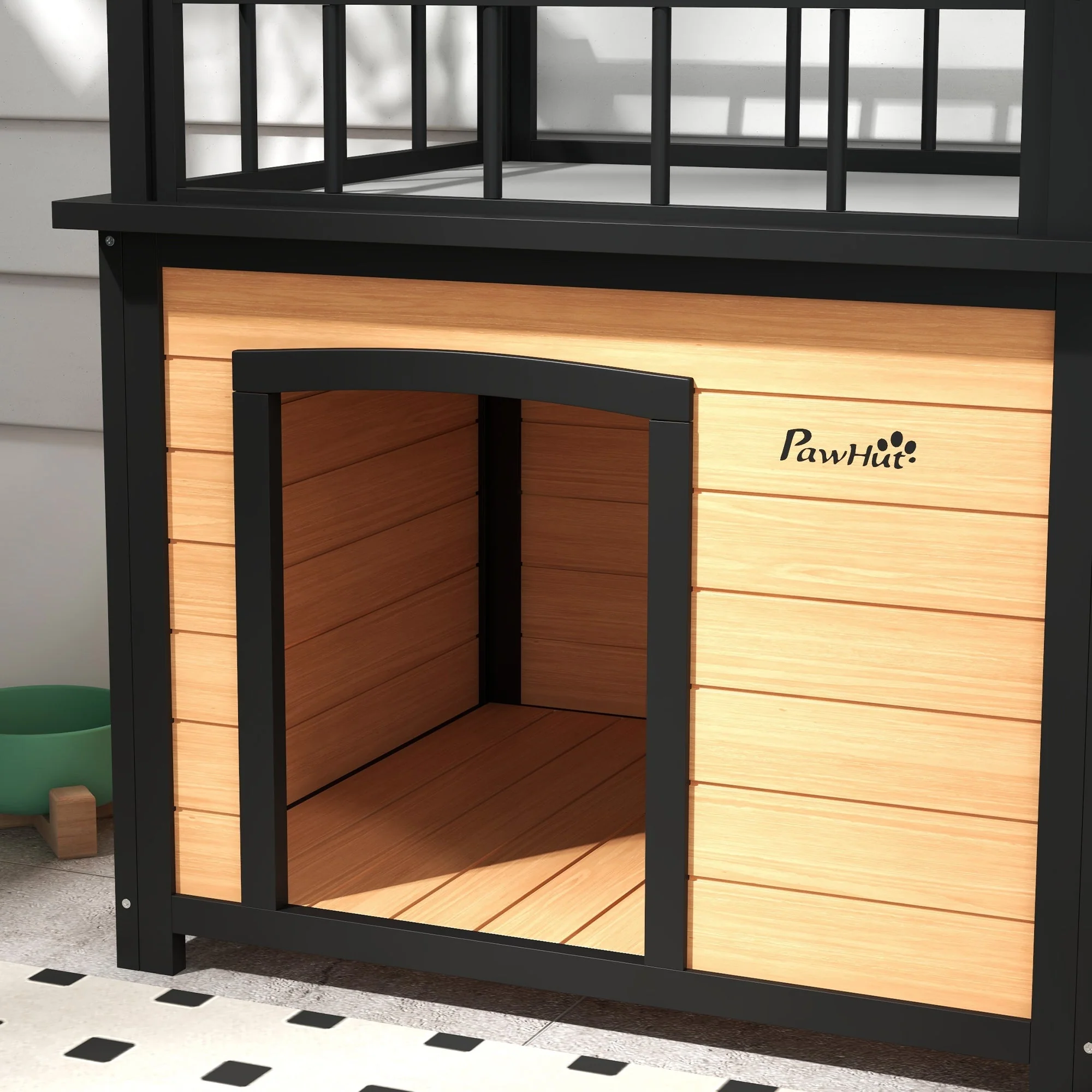 Dog Kennel, Balcony Stairs Window, Fir Wood Yellow - Image 8
