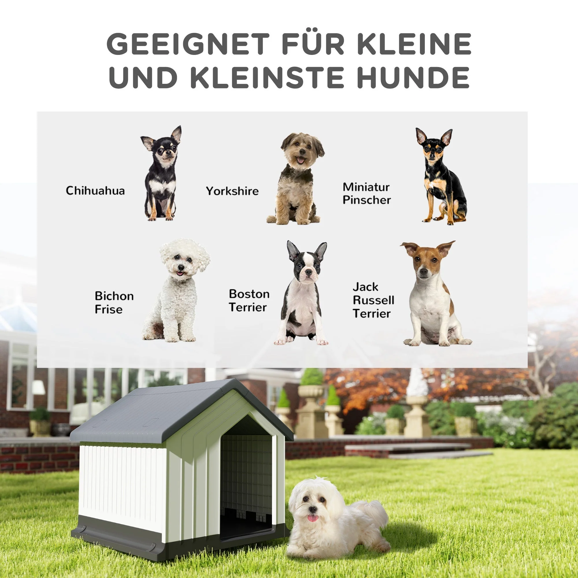 Dog Kennel, Weatherproof Small Animal House, Gray - Image 4